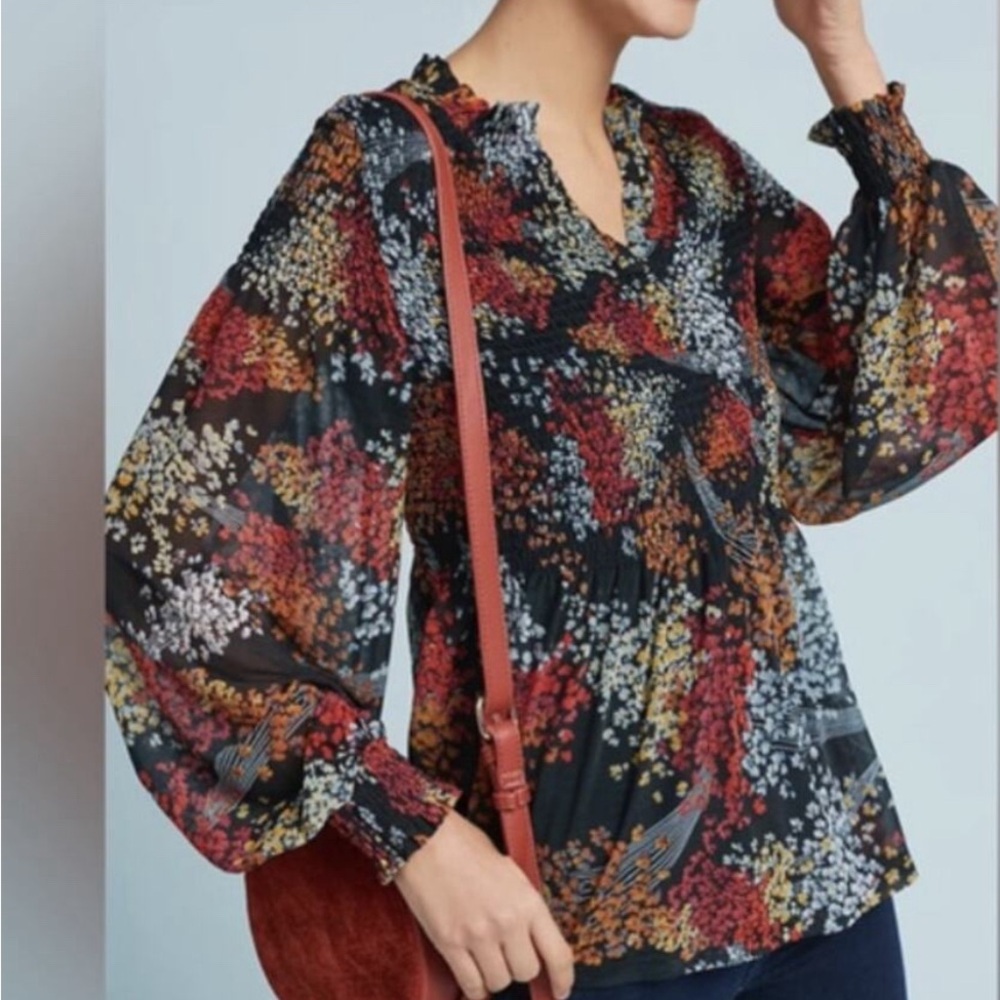 Boho balloon sleeve top